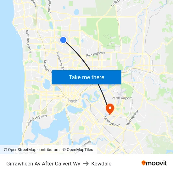 Girrawheen Av After Calvert Wy to Kewdale map