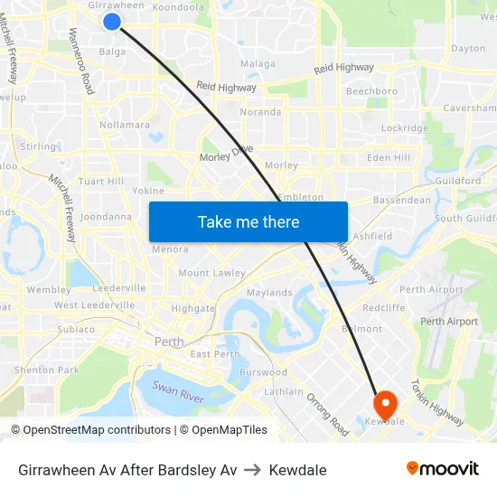 Girrawheen Av After Bardsley Av to Kewdale map