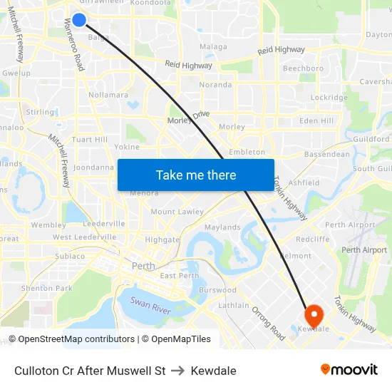 Culloton Cr After Muswell St to Kewdale map
