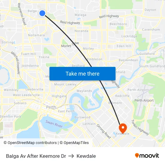 Balga Av After Keemore Dr to Kewdale map