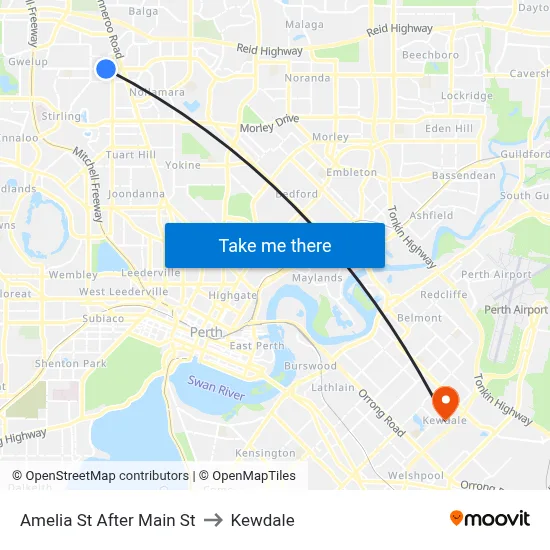 Amelia St After Main St to Kewdale map