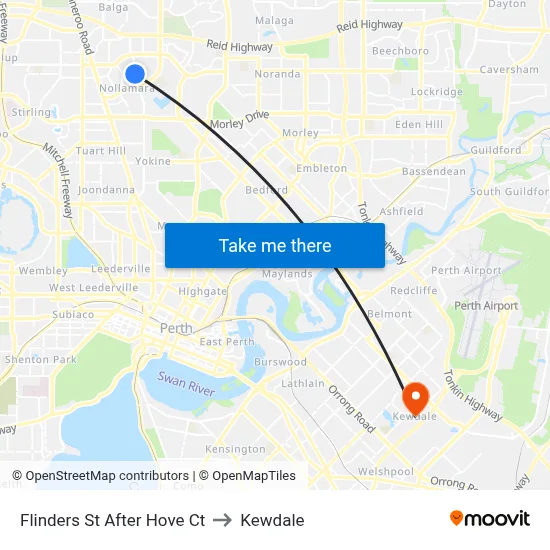 Flinders St After Hove Ct to Kewdale map