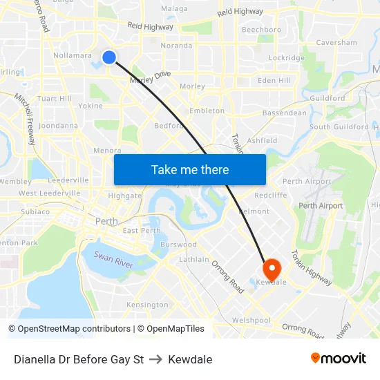 Dianella Dr Before Gay St to Kewdale map