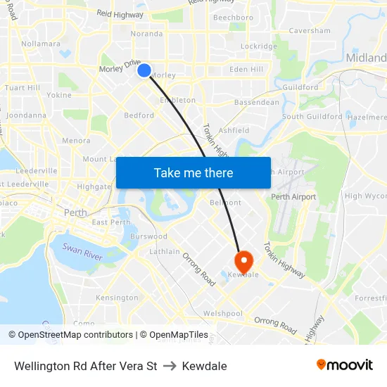 Wellington Rd After Vera St to Kewdale map