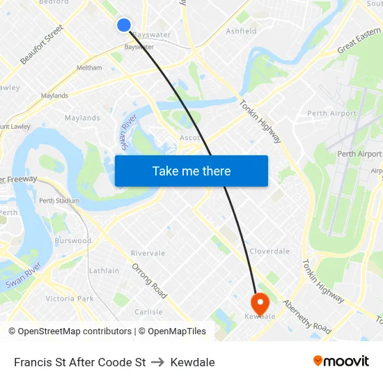 Francis St After Coode St to Kewdale map