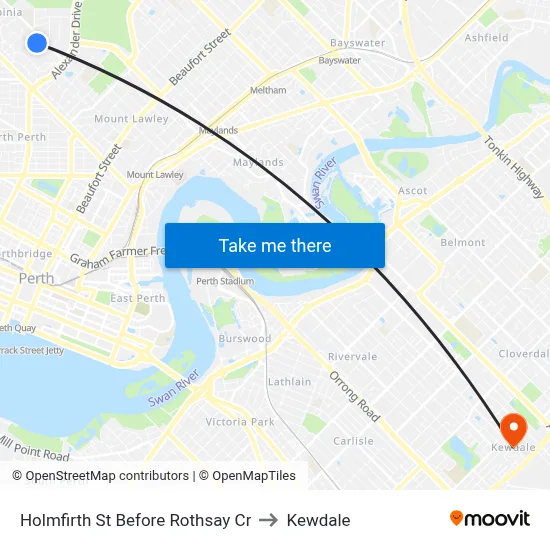 Holmfirth St Before Rothsay Cr to Kewdale map