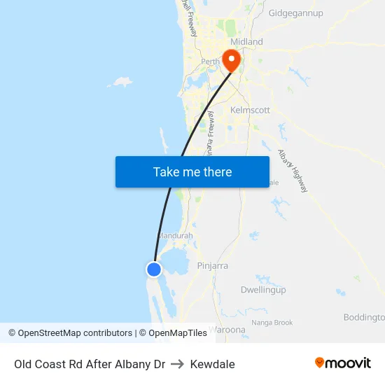 Old Coast Rd After Albany Dr to Kewdale map