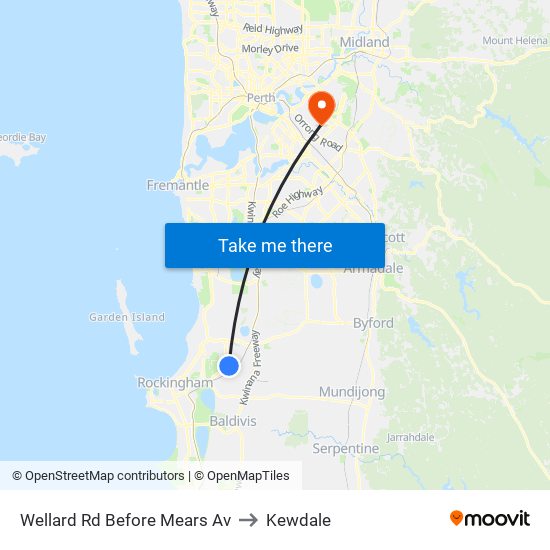 Wellard Rd Before Mears Av to Kewdale map