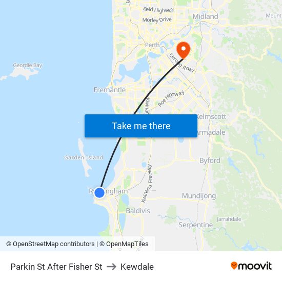 Parkin St After Fisher St to Kewdale map