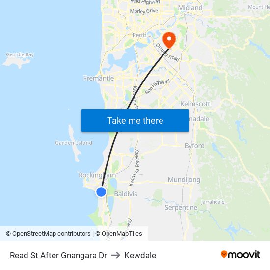 Read St After Gnangara Dr to Kewdale map