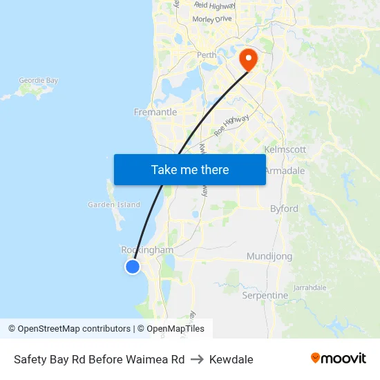 Safety Bay Rd Before Waimea Rd to Kewdale map