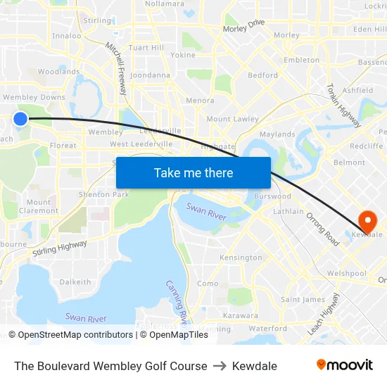 The Boulevard   Wembley Golf Course to Kewdale map