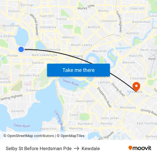 Selby St Before Herdsman Pde to Kewdale map