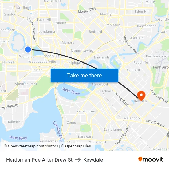 Herdsman Pde After Drew St to Kewdale map