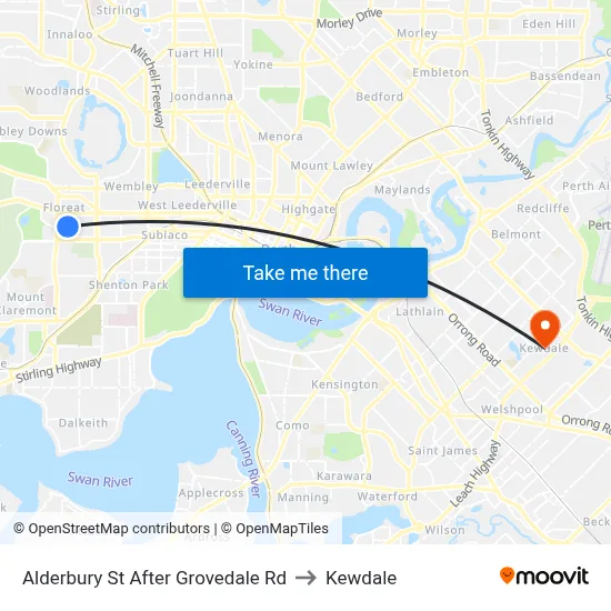 Alderbury St After Grovedale Rd to Kewdale map