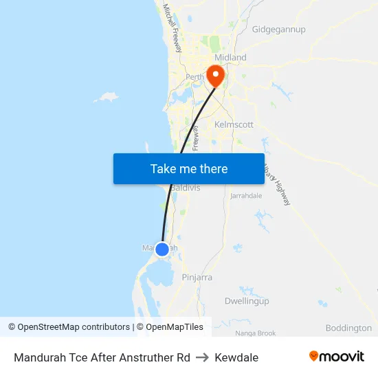 Mandurah Tce After Anstruther Rd to Kewdale map