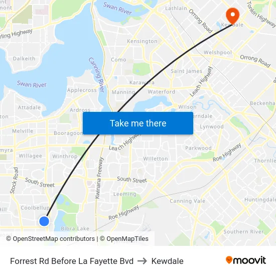 Forrest Rd Before La Fayette Bvd to Kewdale map