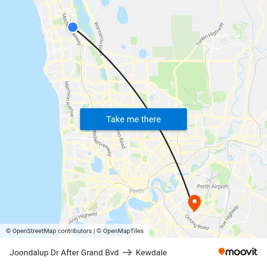 Joondalup Dr After Grand Bvd to Kewdale map