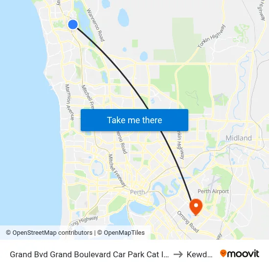 Grand Bvd Grand Boulevard Car Park Cat Id 27 to Kewdale map