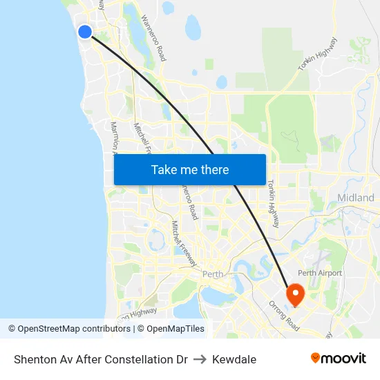 Shenton Av After Constellation Dr to Kewdale map