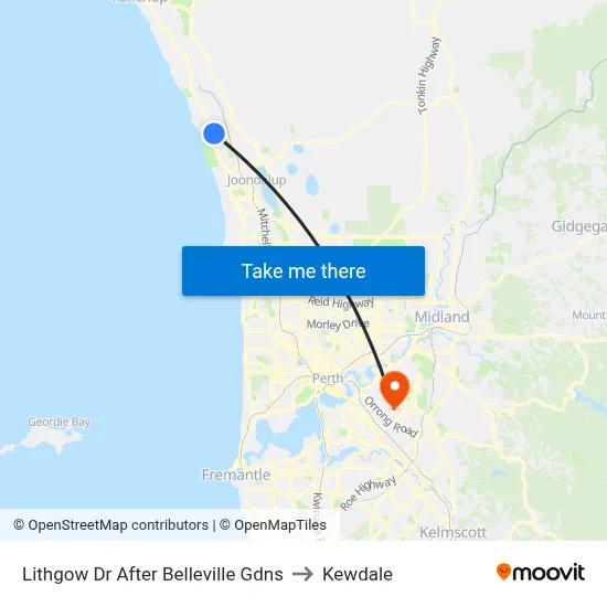 Lithgow Dr After Belleville Gdns to Kewdale map