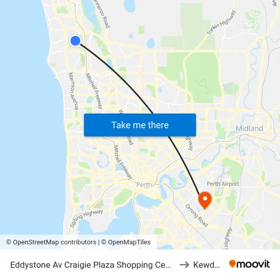 Eddystone Av Craigie Plaza Shopping Centre to Kewdale map