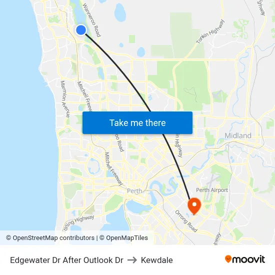 Edgewater Dr After Outlook Dr to Kewdale map