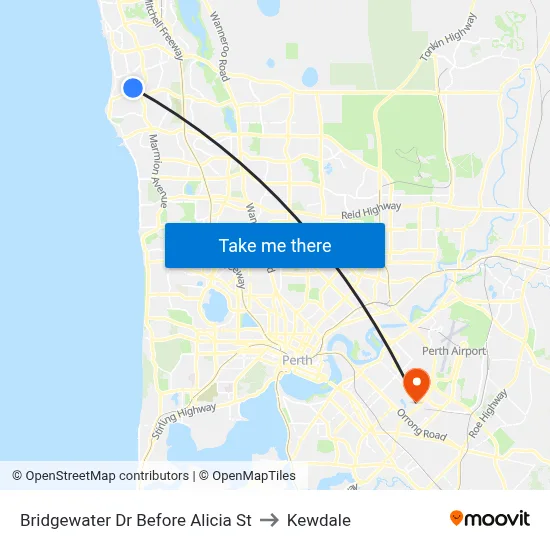 Bridgewater Dr Before Alicia St to Kewdale map
