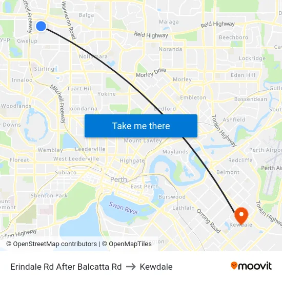Erindale Rd After Balcatta Rd to Kewdale map