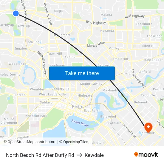 North Beach Rd After Duffy Rd to Kewdale map