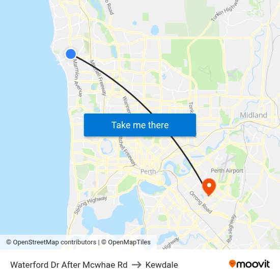Waterford Dr After Mcwhae Rd to Kewdale map