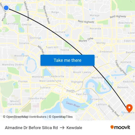 Almadine Dr Before Silica Rd to Kewdale map