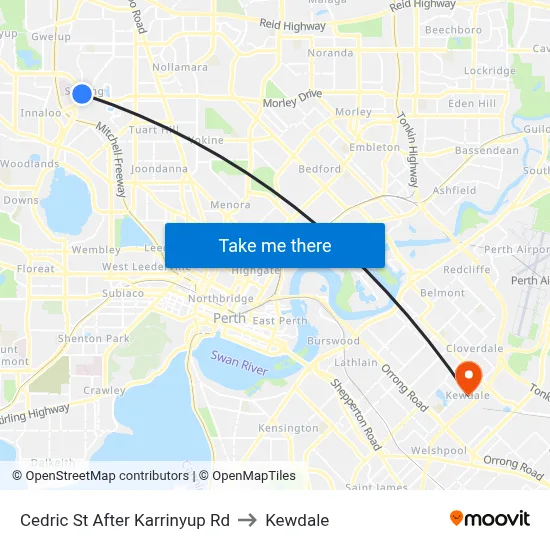 Cedric St After Karrinyup Rd to Kewdale map