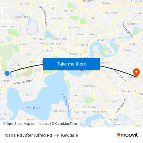 Narla Rd After Alfred Rd to Kewdale map