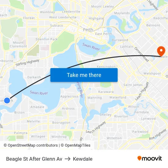 Beagle St After Glenn Av to Kewdale map