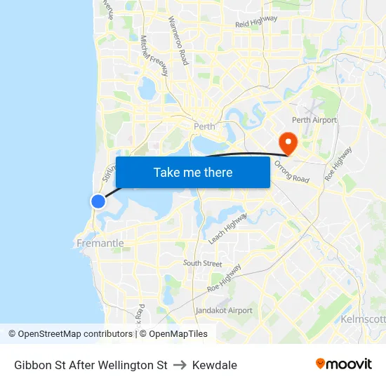 Gibbon St After Wellington St to Kewdale map