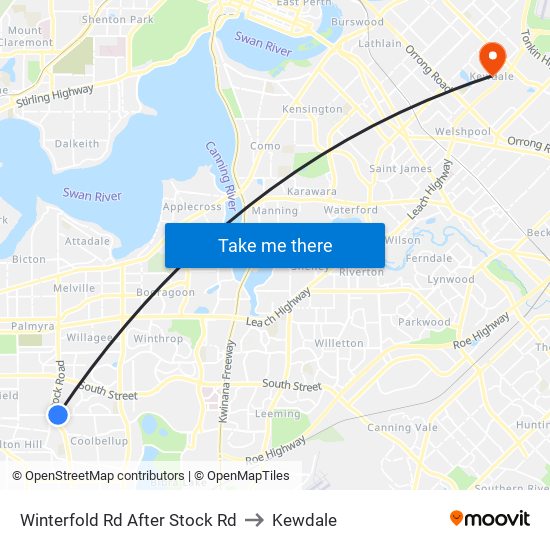 Winterfold Rd After Stock Rd to Kewdale map