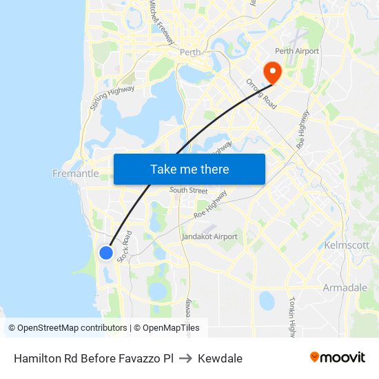 Hamilton Rd Before Favazzo Pl to Kewdale map