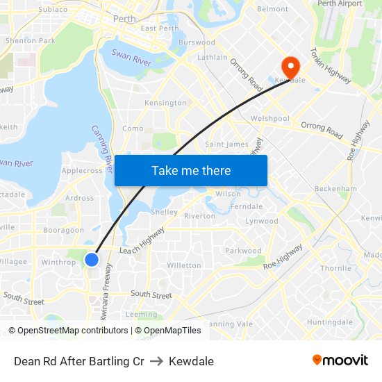 Dean Rd After Bartling Cr to Kewdale map