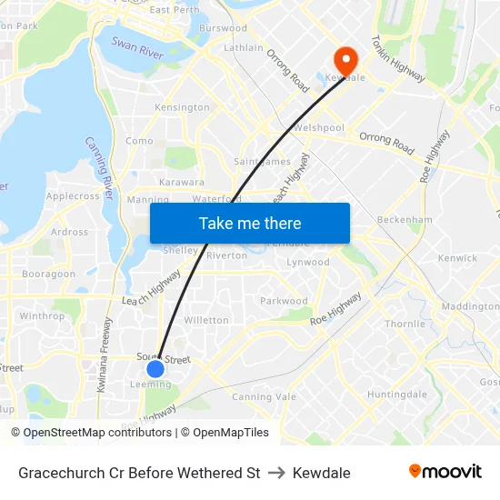 Gracechurch Cr Before Wethered St to Kewdale map