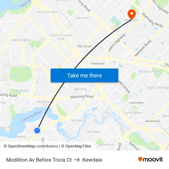 Modillion Av Before Tricia Ct to Kewdale map