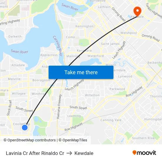 Lavinia Cr After Rinaldo Cr to Kewdale map