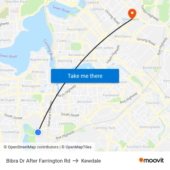 Bibra Dr After Farrington Rd to Kewdale map