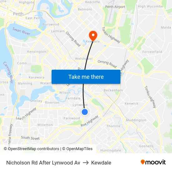 Nicholson Rd After Lynwood Av to Kewdale map