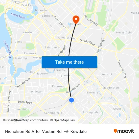 Nicholson Rd After Vostan Rd to Kewdale map