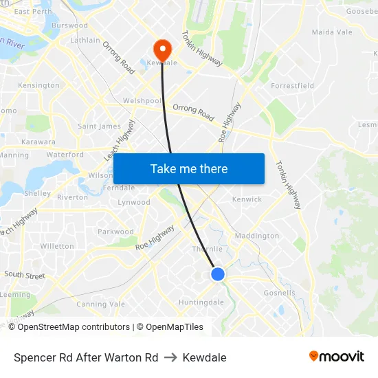 Spencer Rd After Warton Rd to Kewdale map