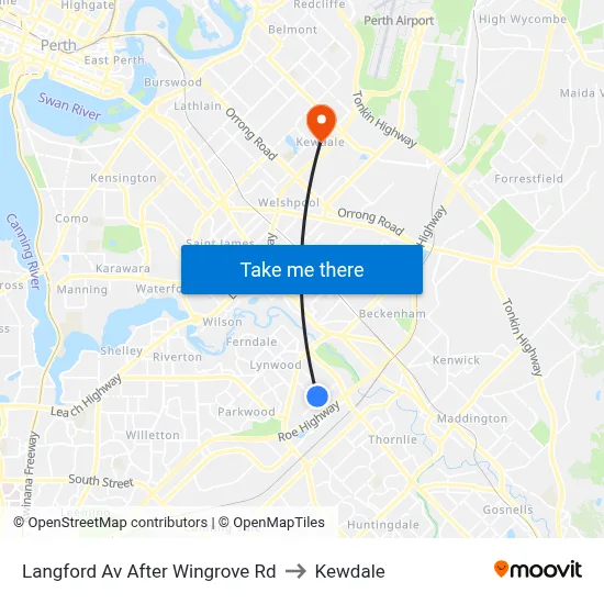 Langford Av After Wingrove Rd to Kewdale map