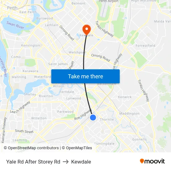 Yale Rd After Storey Rd to Kewdale map