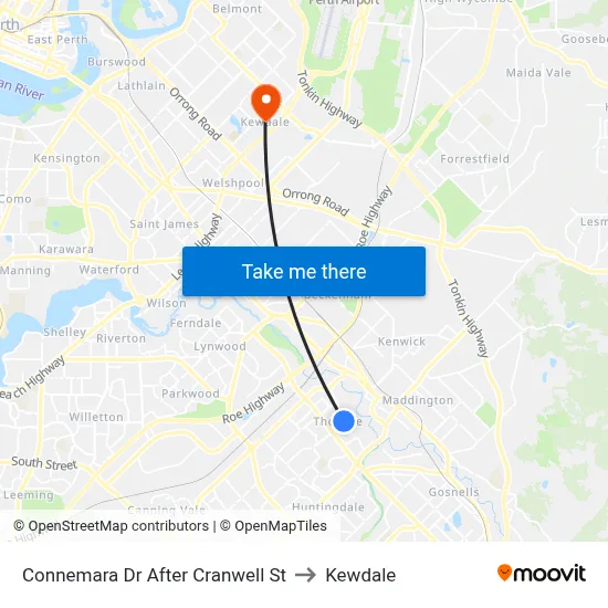 Connemara Dr After Cranwell St to Kewdale map