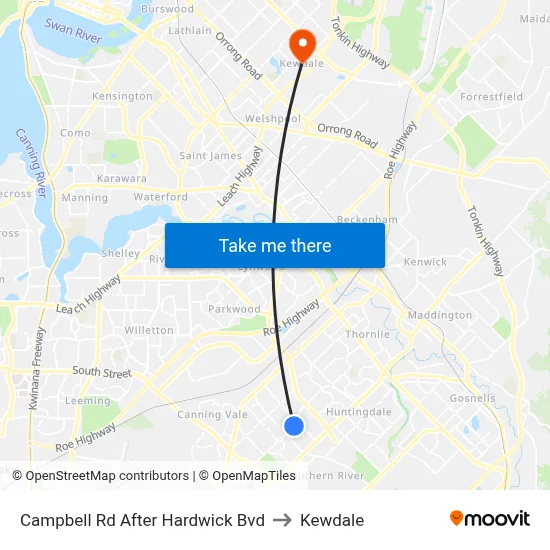 Campbell Rd After Hardwick Bvd to Kewdale map